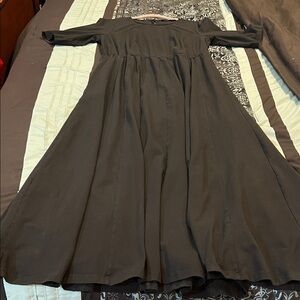 eShakti Black Long Sleeve Dress